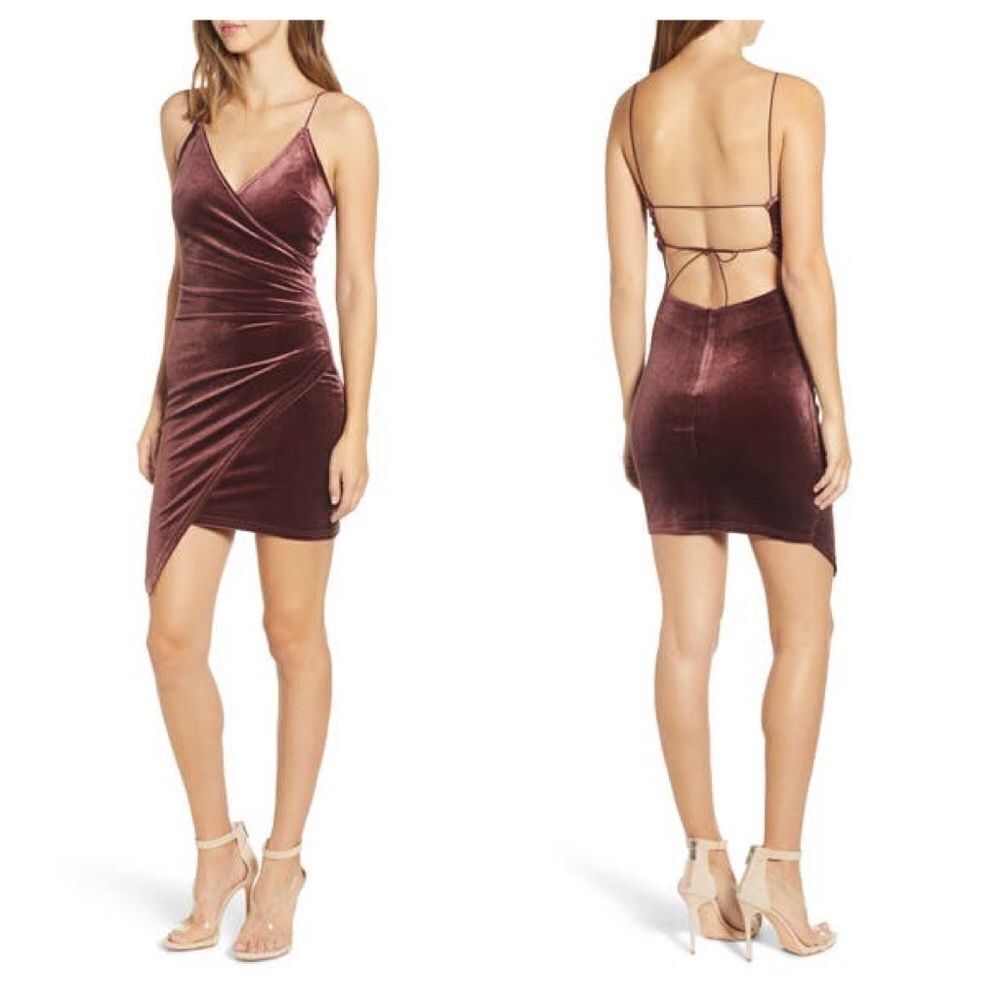 Tiger Mist Lexi Velvet Faux Wrap Dress Size Med